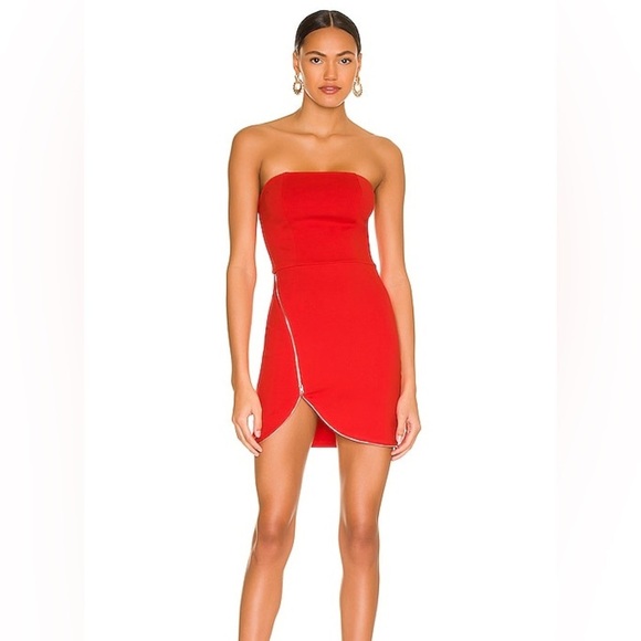 NWT Superdown Revolve Nylah Front Zip Dress in Red - S - Picture 1 of 8